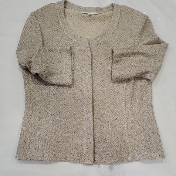St. John Beige Textured Jacket Sz 12 - Picture 9 of 17